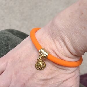 *HOST PICK* Marc Jacobs Orange Silicone Bracelet With Gold Charm  New With Tag